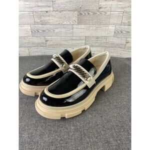 ZAYNSIA CHELSEA PLATFORM White Black Chunky Sole Ankle Shoes Womens Sz 10